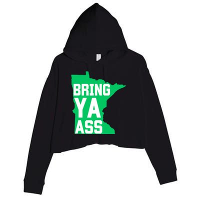 Funny Meme Bring Ya Ass Crop Fleece Hoodie