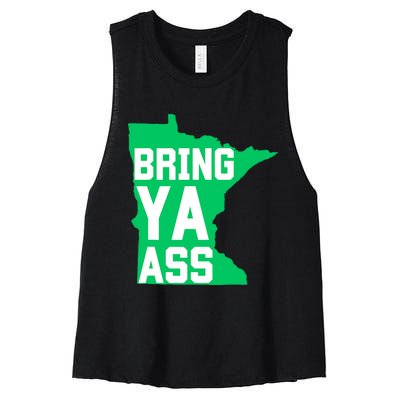 Funny Meme Bring Ya Ass Women's Racerback Cropped Tank