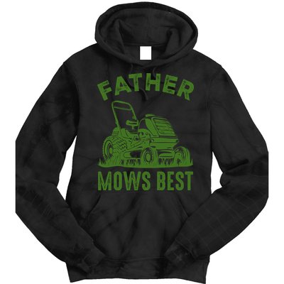 Father Mows Best Retro Vintage Funny Dad Tie Dye Hoodie