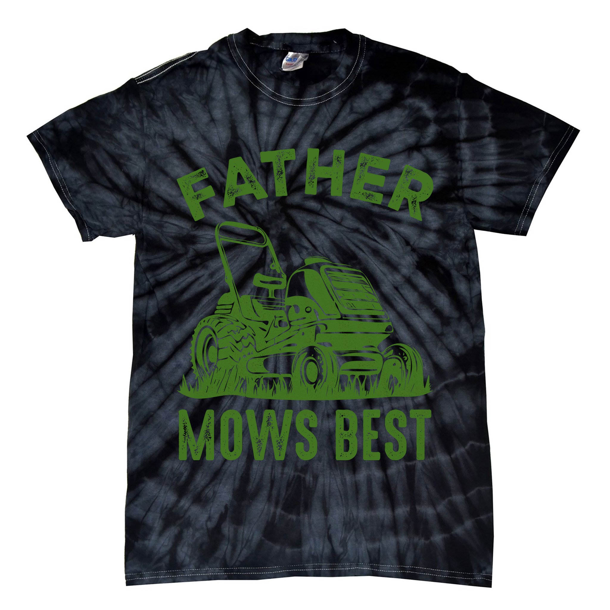 Father Mows Best Retro Vintage Funny Dad Tie-Dye T-Shirt