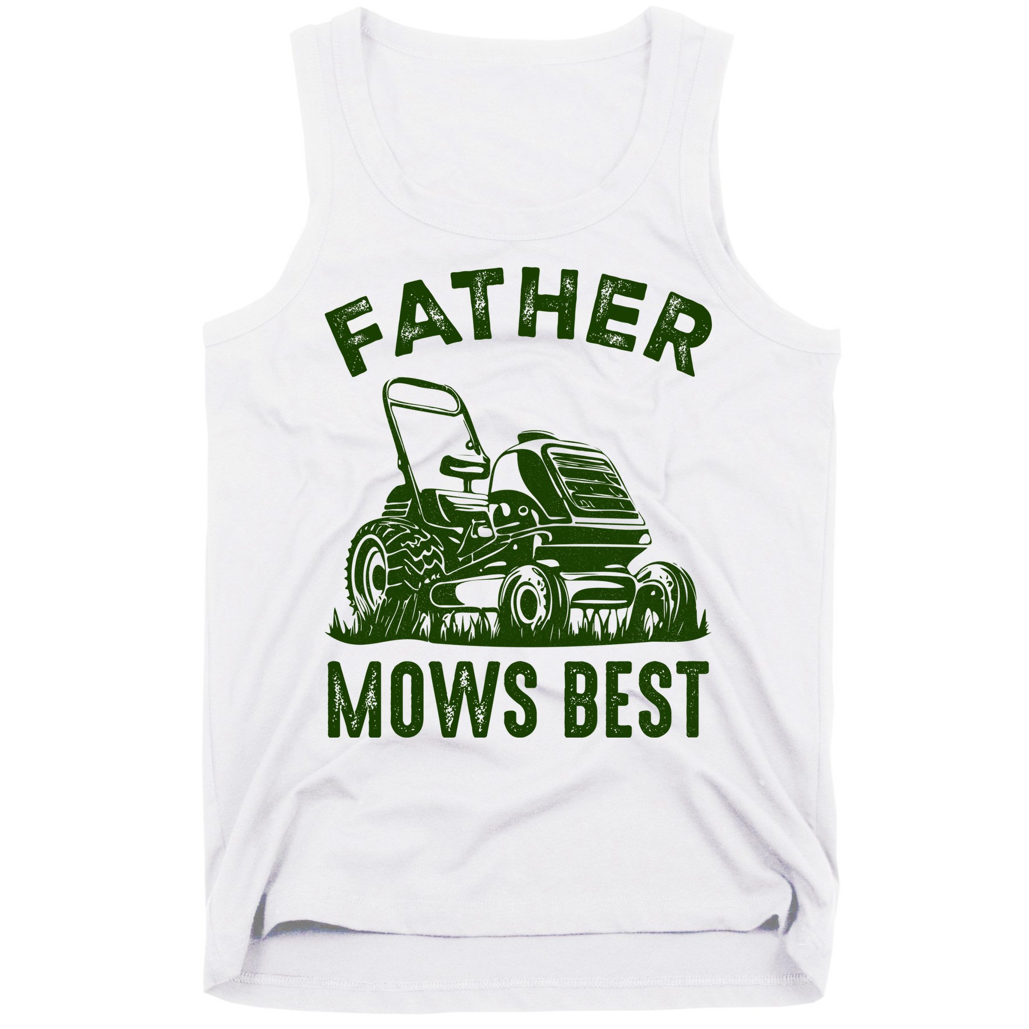 Father Mows Best Retro Vintage Funny Dad Tank Top