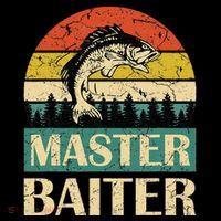 Funny Master Baiter Fishing Fishermen Flatbill Hat