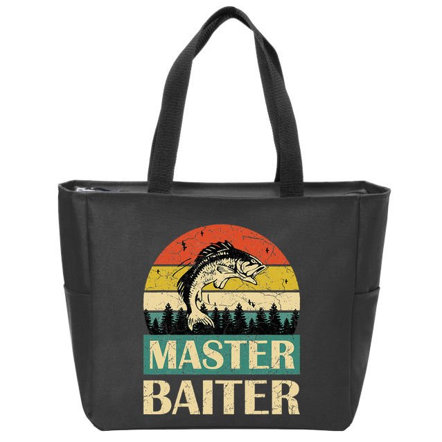 Funny Master Baiter Fishing Fishermen Zip Tote Bag