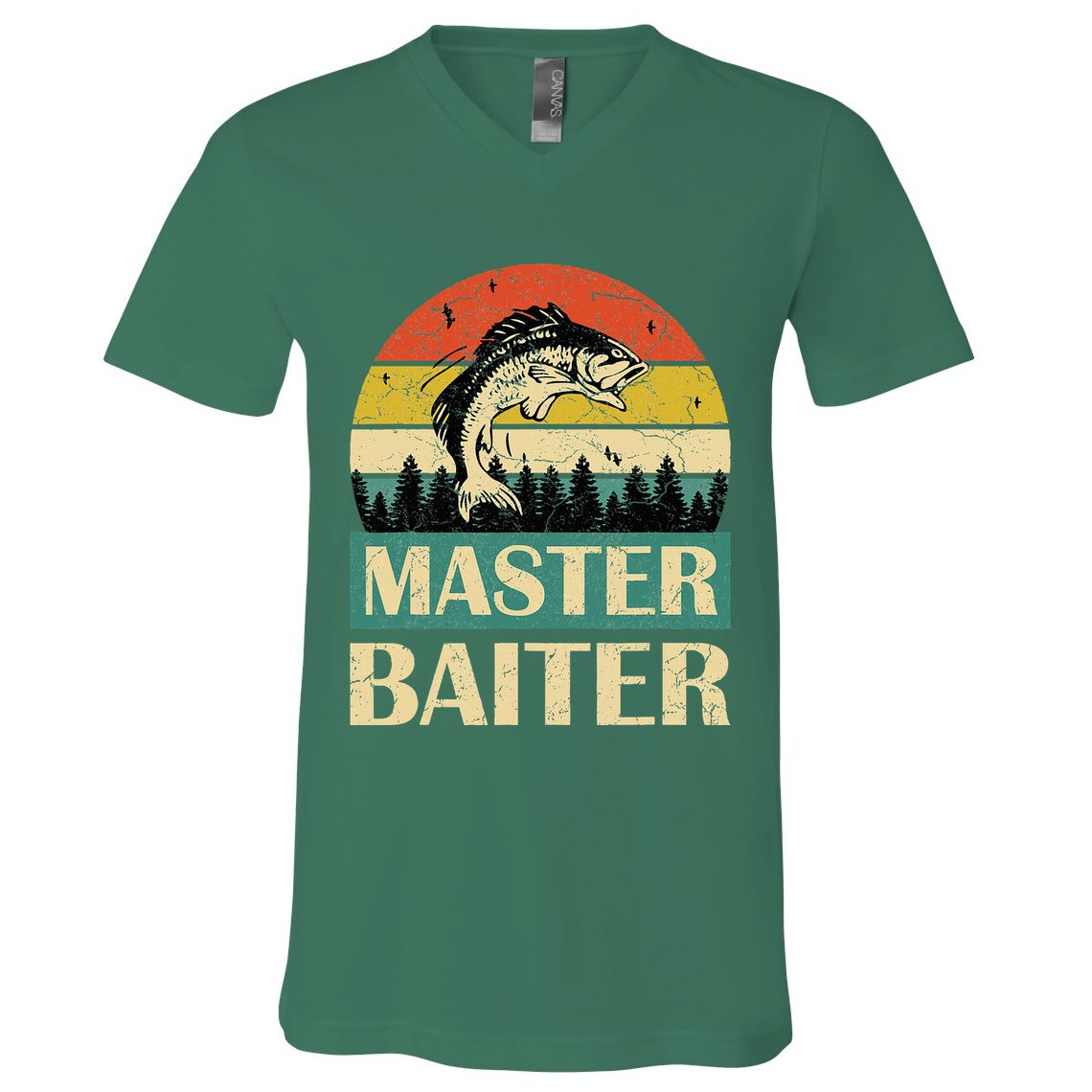 Funny Master Baiter Fishing Fishermen V-Neck T-Shirt