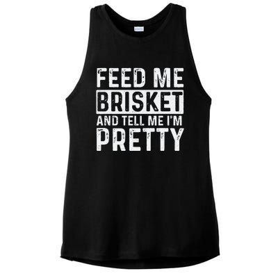 Feed Me Brisket - Pitmaster BBQ Lover Smoker Grilling Ladies PosiCharge Tri-Blend Wicking Tank