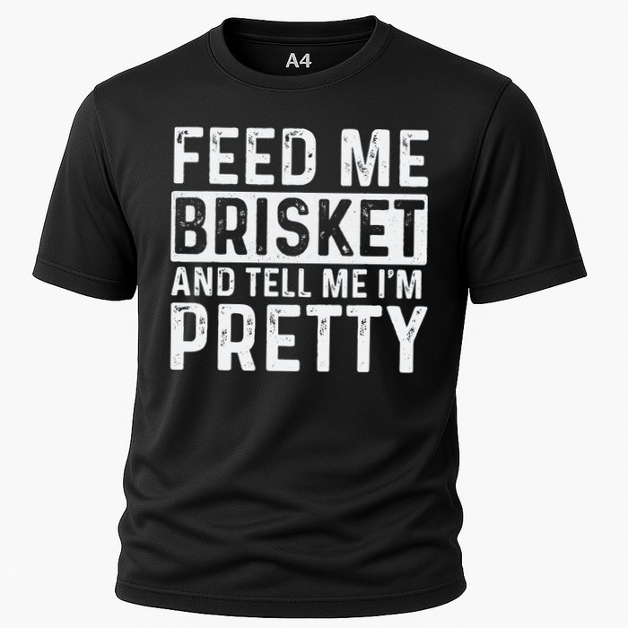 Feed Me Brisket - Pitmaster BBQ Lover Smoker Grilling Cooling Performance Crew T-Shirt