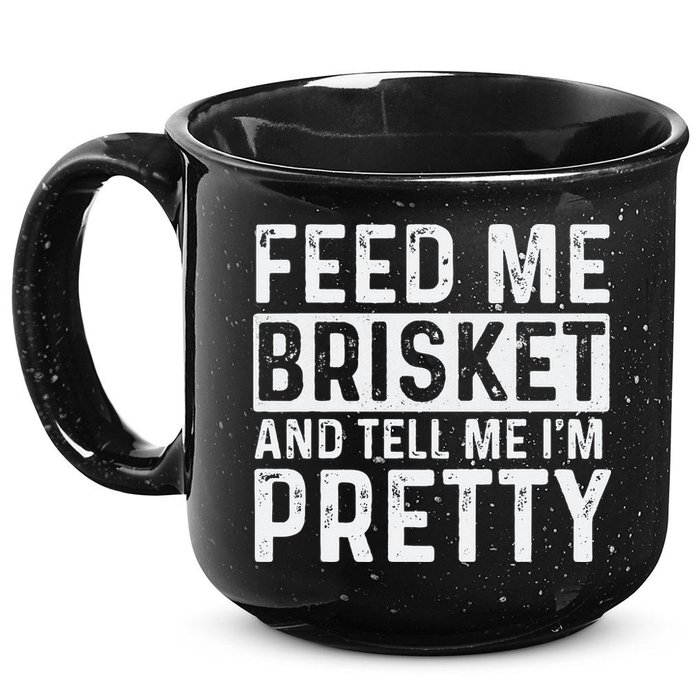 Feed Me Brisket - Pitmaster BBQ Lover Smoker Grilling 15oz Campfire Ceramic Mug