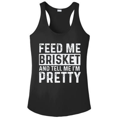 Feed Me Brisket - Pitmaster BBQ Lover Smoker Grilling Ladies PosiCharge Competitor Racerback Tank