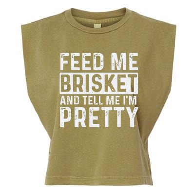 Feed Me Brisket - Pitmaster BBQ Lover Smoker Grilling Garment-Dyed Women's Muscle Tee