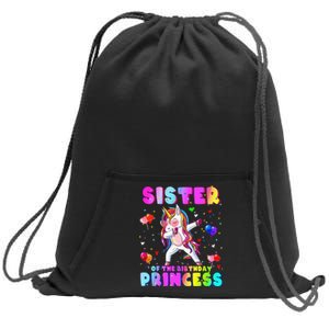 Family matching Birthday Princess Dabbing Unicorn Sister Sweatshirt Cinch Pack Bag