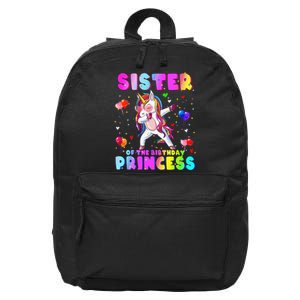 Family matching Birthday Princess Dabbing Unicorn Sister 16 in Basic Backpack