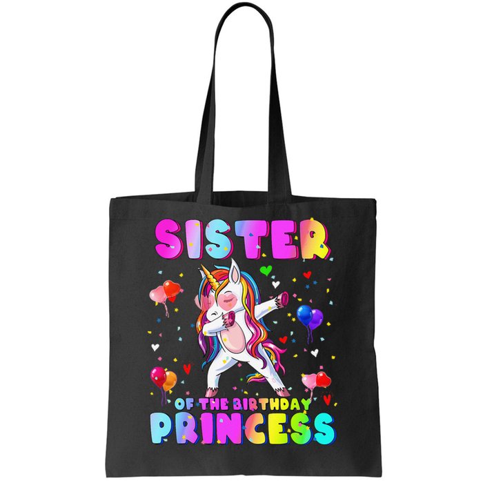 Family matching Birthday Princess Dabbing Unicorn Sister Tote Bag