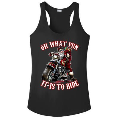 Funny Motorcycle Biker Grandpa Santa Rider Christmas  Ladies PosiCharge Competitor Racerback Tank