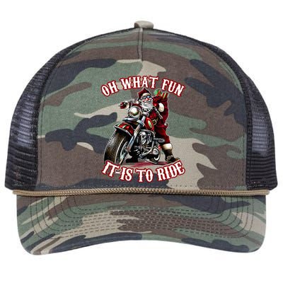 Funny Motorcycle Biker Grandpa Santa Rider Christmas  Retro Rope Trucker Hat Cap