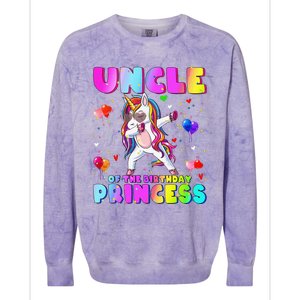 Family matching Birthday Princess Dabbing Unicorn Uncle Colorblast Crewneck Sweatshirt