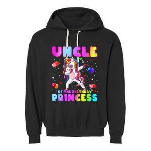 Family matching Birthday Princess Dabbing Unicorn Uncle Garment-Dyed Fleece Hoodie