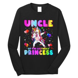 Family matching Birthday Princess Dabbing Unicorn Uncle Long Sleeve Shirt