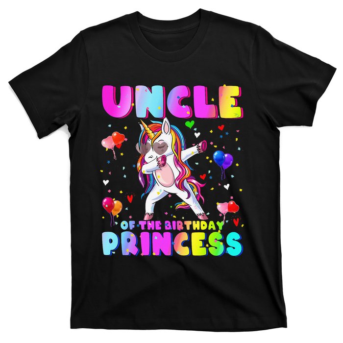 Family matching Birthday Princess Dabbing Unicorn Uncle T-Shirt