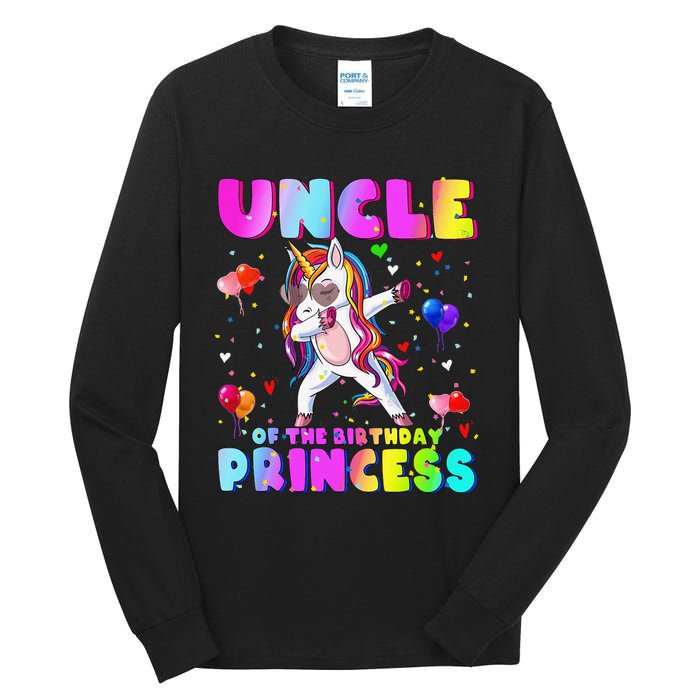 Family matching Birthday Princess Dabbing Unicorn Uncle Tall Long Sleeve T-Shirt