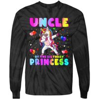 Family matching Birthday Princess Dabbing Unicorn Uncle Tie-Dye Long Sleeve Shirt