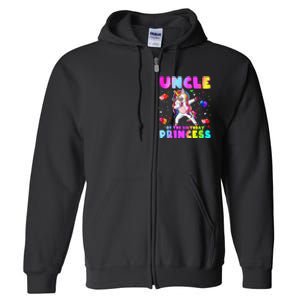 Family matching Birthday Princess Dabbing Unicorn Uncle Full Zip Hoodie