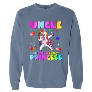 Family matching Birthday Princess Dabbing Unicorn Uncle Garment-Dyed Sweatshirt