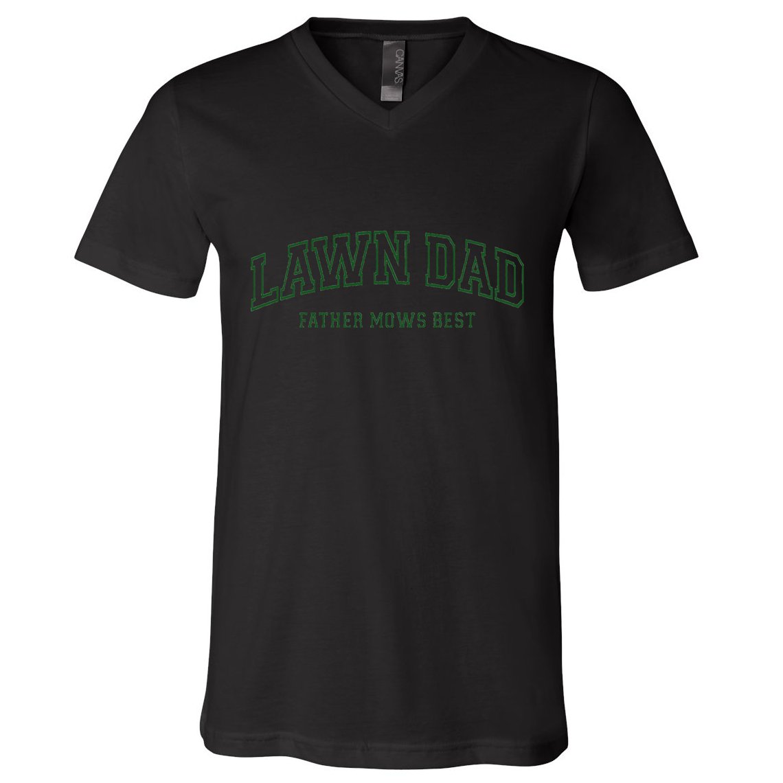 Father Mows Best Funny Lawn Mowing For Lawn Mower Dad V-Neck T-Shirt