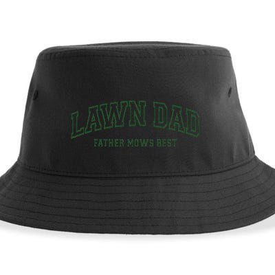 Father Mows Best Funny Lawn Mowing For Lawn Mower Dad Sustainable Bucket Hat