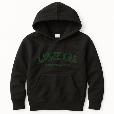 Father Mows Best Funny Lawn Mowing For Lawn Mower Dad Kids Hoodie