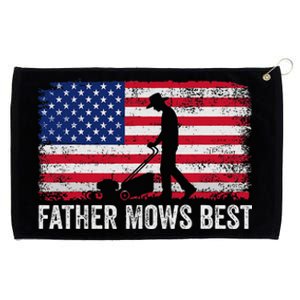 Father Mows Best Lawn Care Dad Mowing Gardener FatherS Day Grommeted Golf Towel