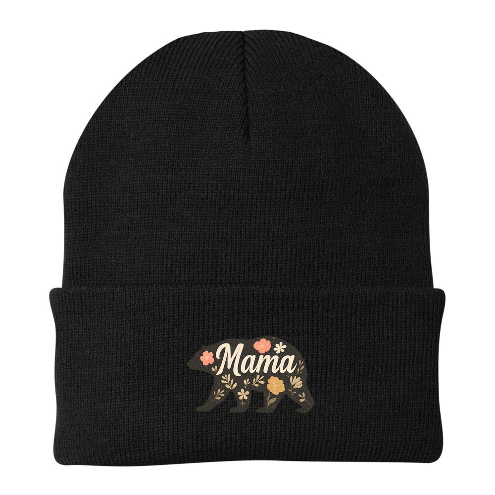 Floral Mama Bear Beanie