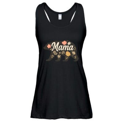 Floral Mama Bear Ladies Essential Flowy Tank