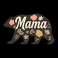 Floral Mama Bear 16 in Basic Backpack