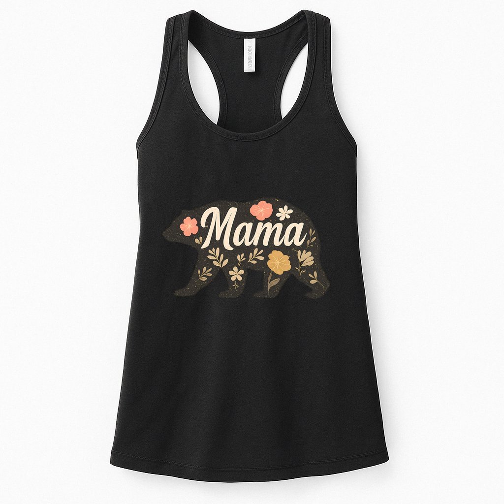 Floral Mama Bear Womens Tank Top