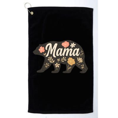 Floral Mama Bear Golf Towel