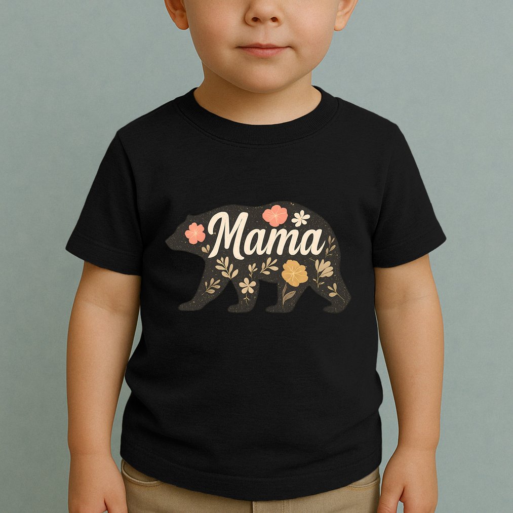 Floral Mama Bear Toddler T-Shirt