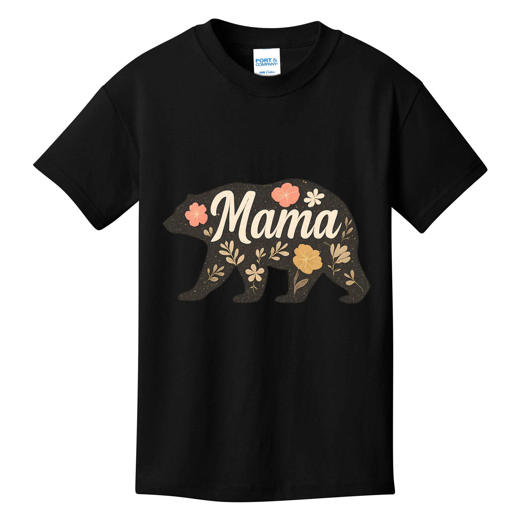 Floral Mama Bear Kids T-Shirt
