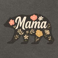 Floral Mama Bear Cotton Canvas Backpack