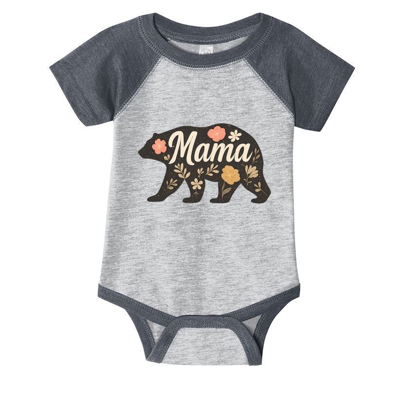 Floral Mama Bear Infant Baby Jersey Bodysuit