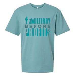 Funny Military Before Profits Cool Army Soldier Armed Forces Funny Gift Sueded Cloud Jersey T-Shirt