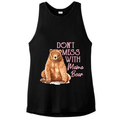 Funny Mama Bear Dont Mess With Mama Bear Mothers Day Ladies PosiCharge Tri-Blend Wicking Tank