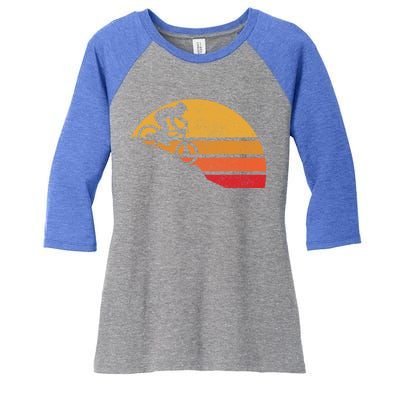 Funny Mountain Bike Vintage Mtb Funny Gift Downhill Biking Cycling Biker Gift Women's Tri-Blend 3/4-Sleeve Raglan Shirt