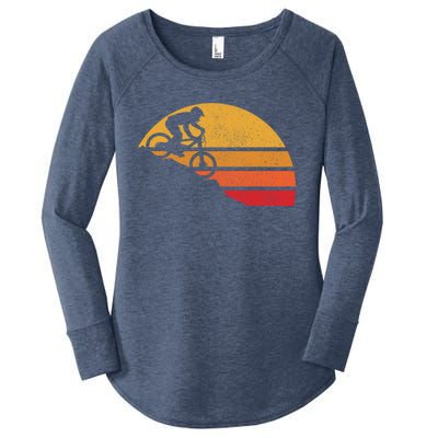 Funny Mountain Bike Vintage Mtb Funny Gift Downhill Biking Cycling Biker Gift Women's Perfect Tri Tunic Long Sleeve Shirt