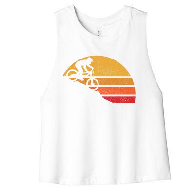 Funny Mountain Bike Vintage Mtb Funny Gift Downhill Biking Cycling Biker Gift Women's Racerback Cropped Tank