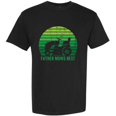 Father Mows Best Lawn Care Dad Mowing Gardener Garment-Dyed Heavyweight T-Shirt