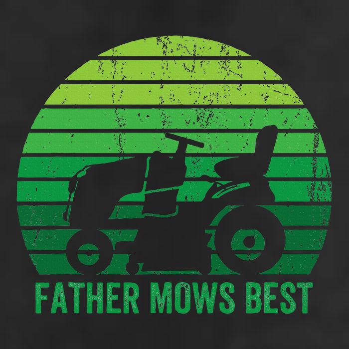 Father Mows Best Lawn Care Dad Mowing Gardener 7 Panel Mesh Trucker Snapback Hat
