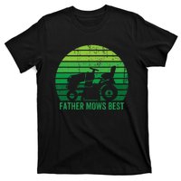 Father Mows Best Lawn Care Dad Mowing Gardener T-Shirt