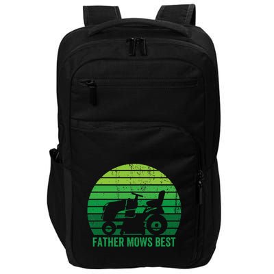 Father Mows Best Lawn Care Dad Mowing Gardener Impact Tech Backpack