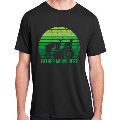 Father Mows Best Lawn Care Dad Mowing Gardener Adult ChromaSoft Performance T-Shirt