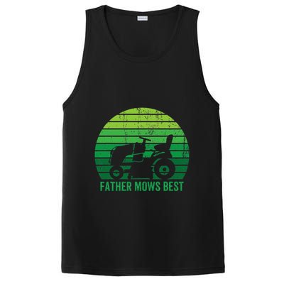 Father Mows Best Lawn Care Dad Mowing Gardener PosiCharge Competitor Tank